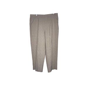 Vintage Beige Alfred Dunner Woman Linen Textured Dress Pants Elastic Waist 18w